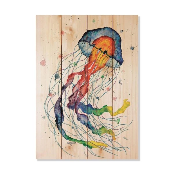 Wile E. Wood 14 x 20 in. Bartholets Rainbow Jellyfish Wood Art DBRJ-1420